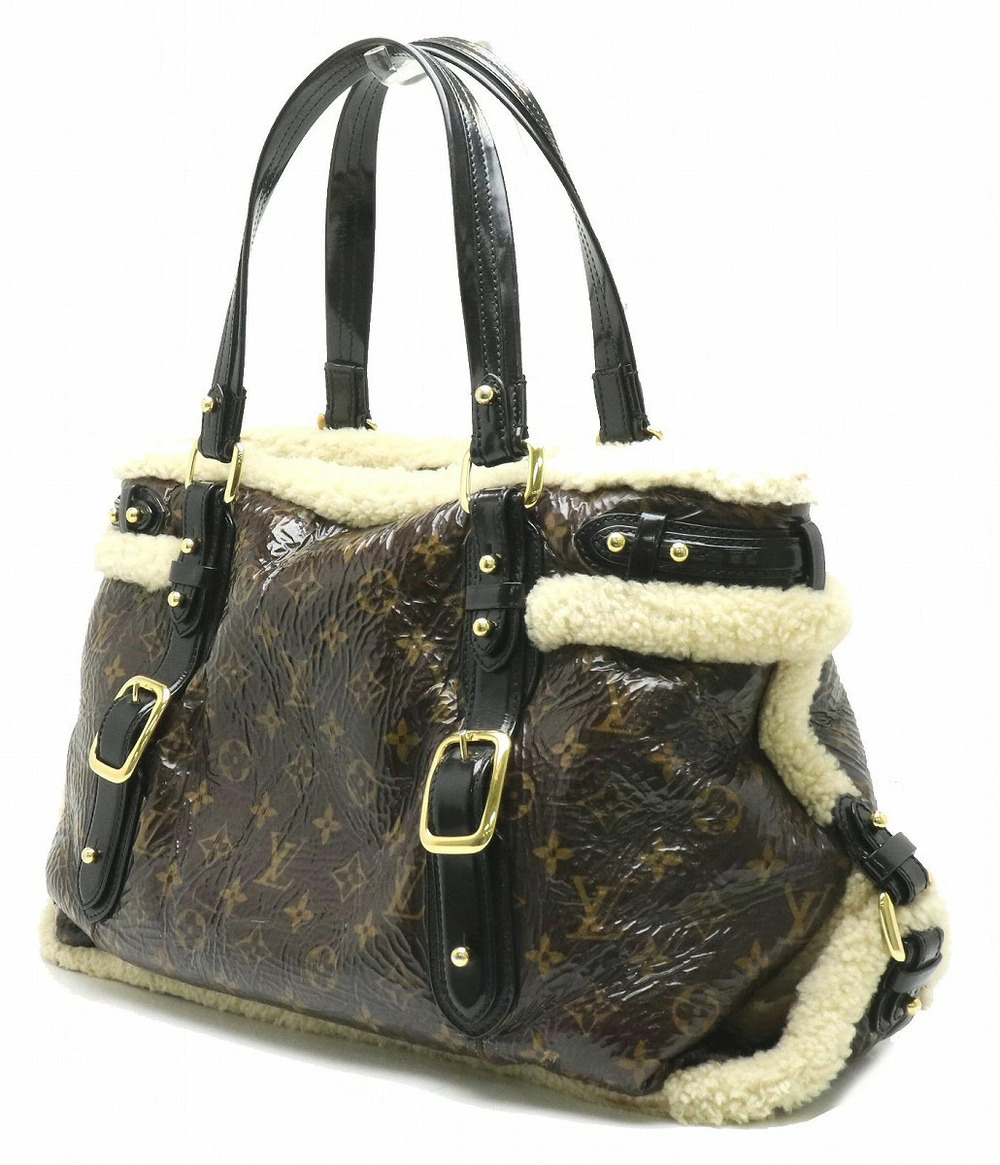 Louis Vuitton Mouton Shoulder Shearling Bag Leather Thunder Tote Monogram Brown